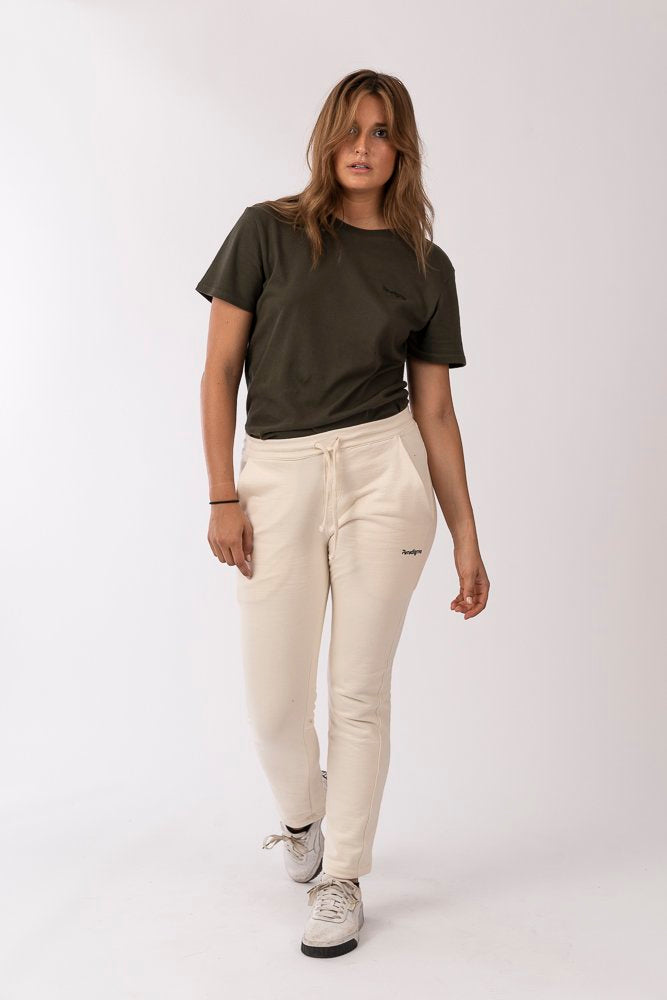 pantalon creme femme