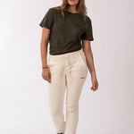pantalon creme femme
