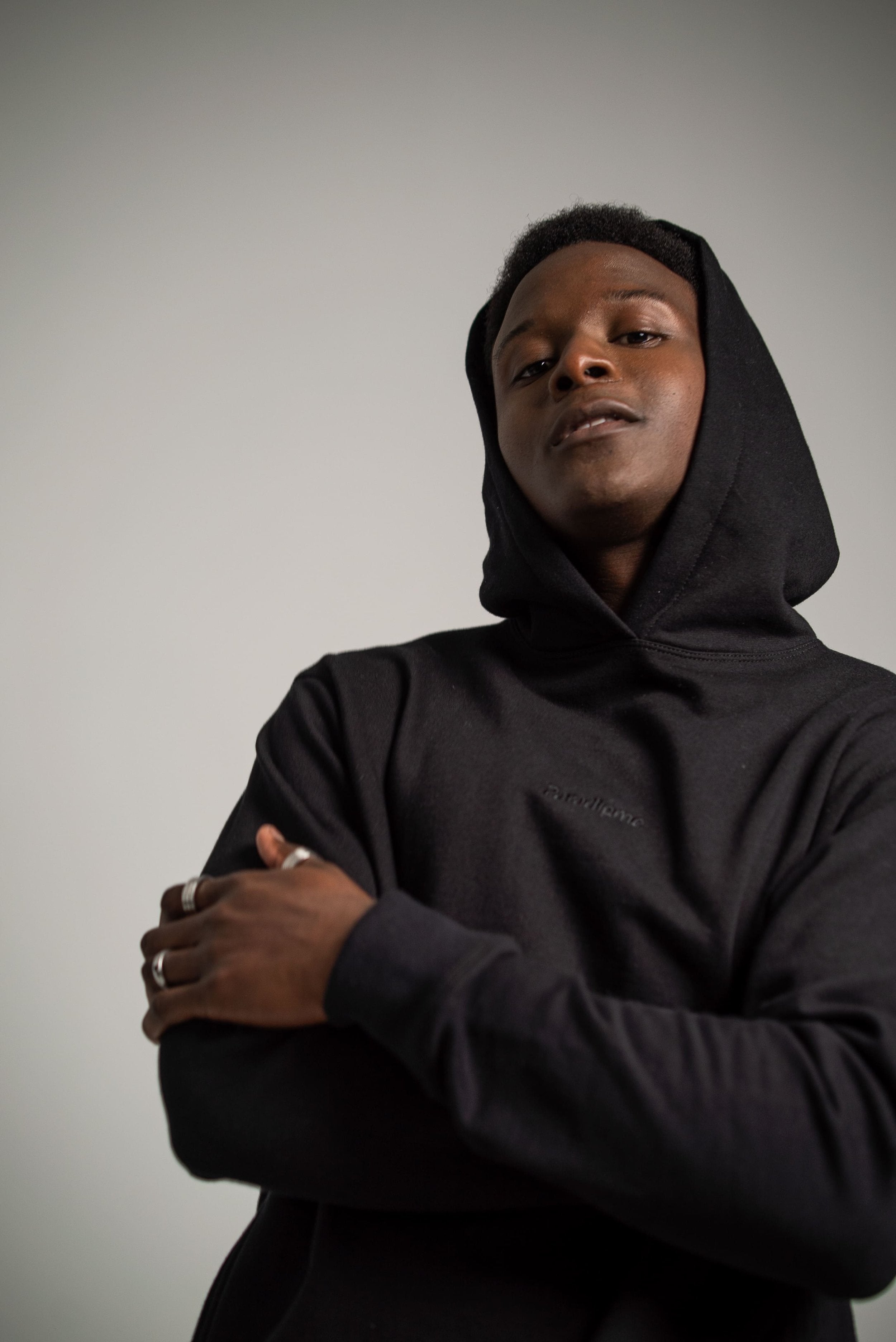 black hoodie