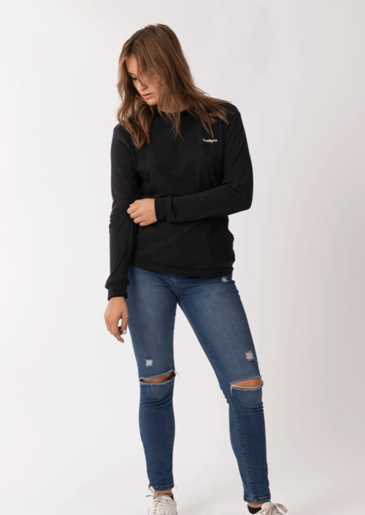 t shirt manche longue noir femme